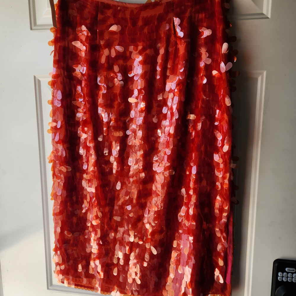 Maeve Dazzling Red Sequin Pencil Skirt - Picture 8 of 8